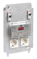 Панель монтажная CWB20, 2xSchuko, 2хВА 6А, ВДТ 30мА, 2-х канальное электронное реле времени, клемма заземления | 2CMA177384R1000 | ABB